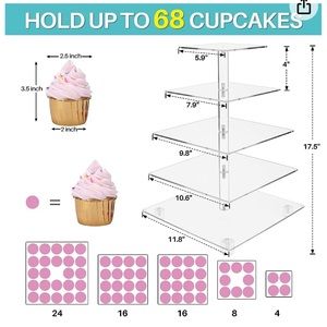 5-tier cupcake stand with blue LED lights.